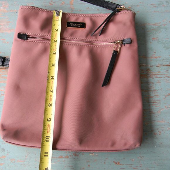 KATE SPADE DAWN NYLON MAUVE PINK CROSSBODY BAG LEATHER TRIM - Picture 4 of 8